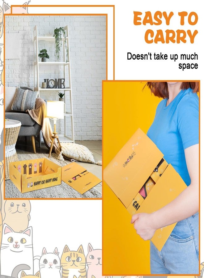 4 صناديق فضلات للقطط للاستخدام مرة واحدة، 14.96 × 11.8 × 4.7 بوصة، صناديق فضلات للسفر للقطط، صينية فضلات محمولة قابلة للطي من طبقتين مملوءة مسبقًا بالورق للقطط، مستلزمات سفر الحيوانات الأليفة الصغيرة - Image 3